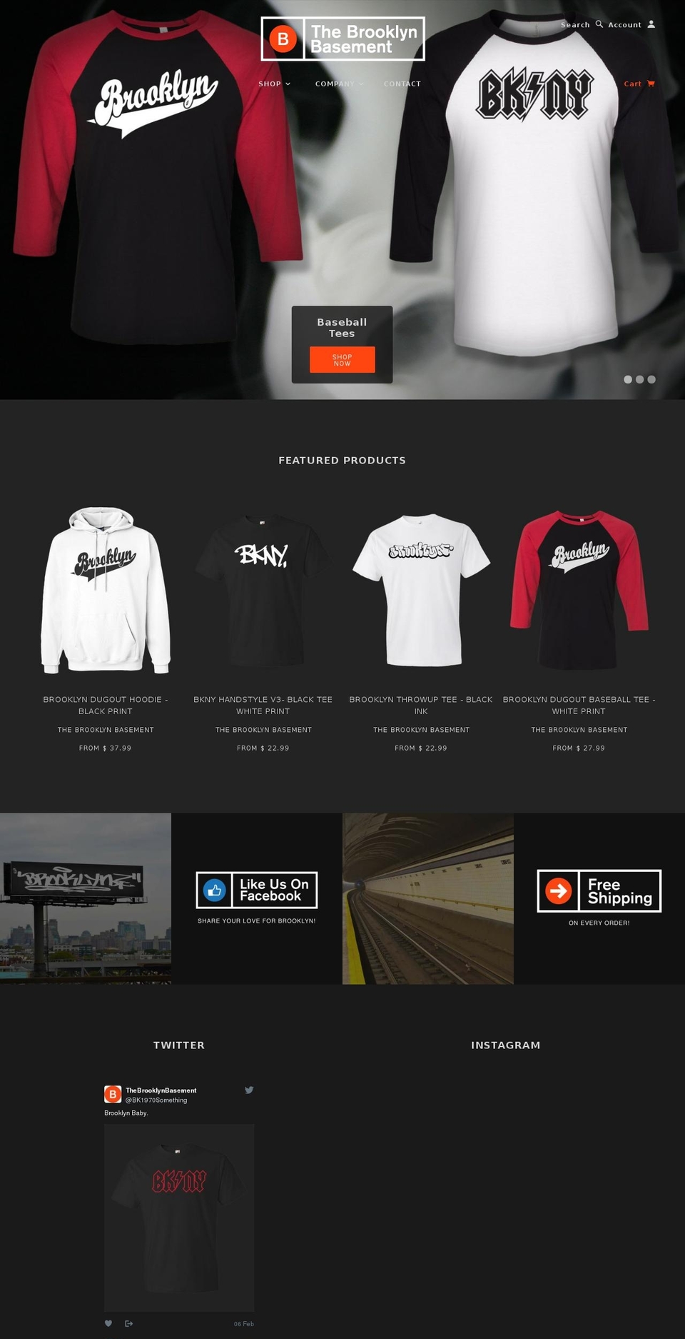 thebrooklynbasement.com shopify website screenshot