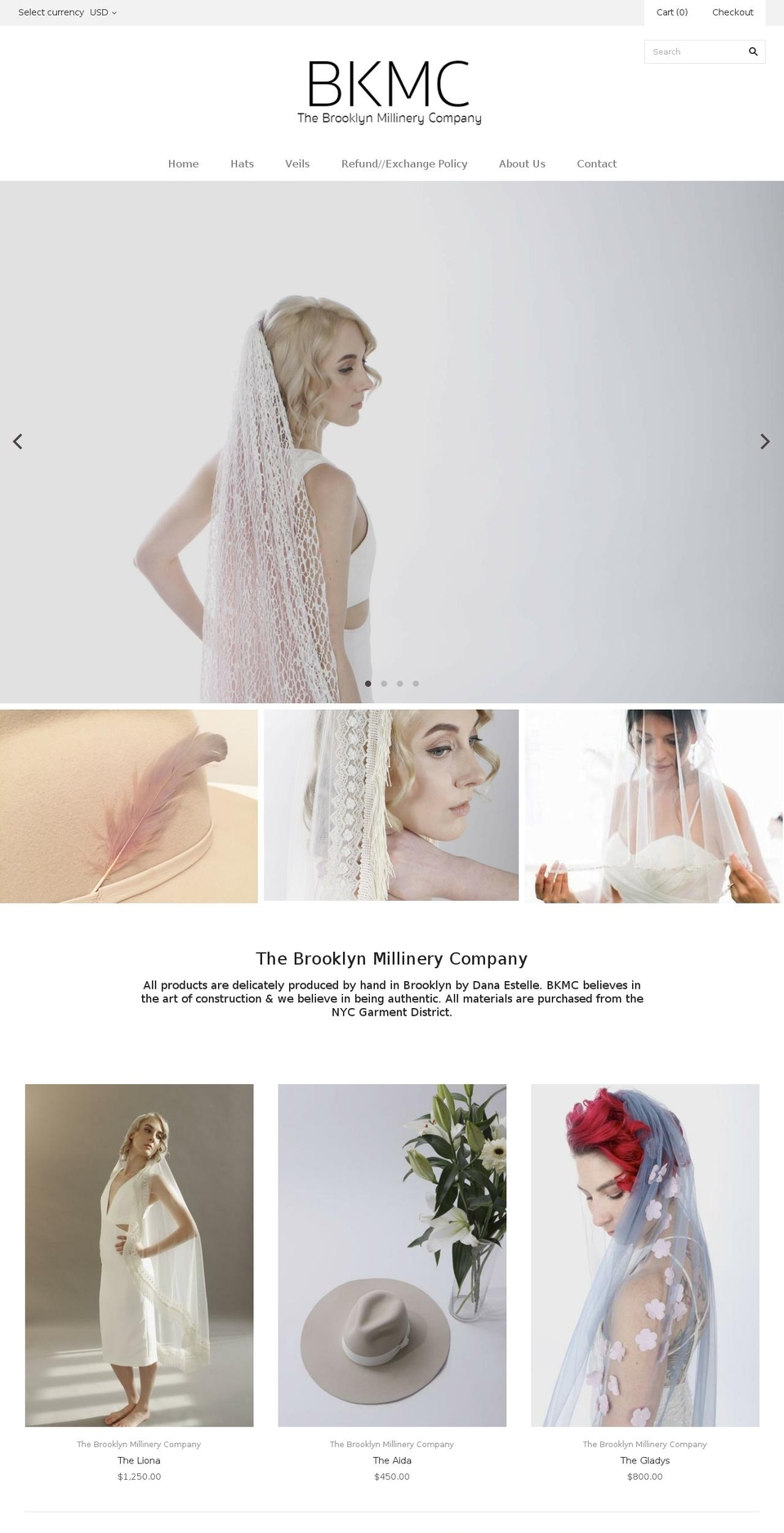 thebrooklynmillinerycompany.com shopify website screenshot