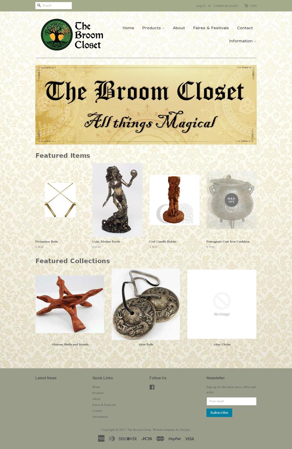 thebroomclosetshop.com shopify website screenshot