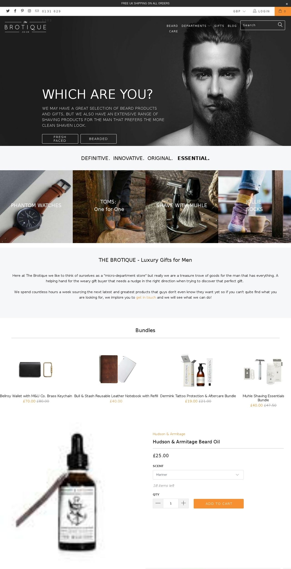 December Shopify theme site example thebrotique.co.uk