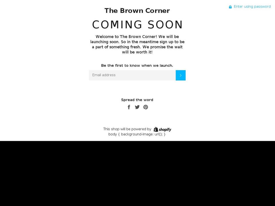 thebrowncorner.com — Shopify storefront screenshot