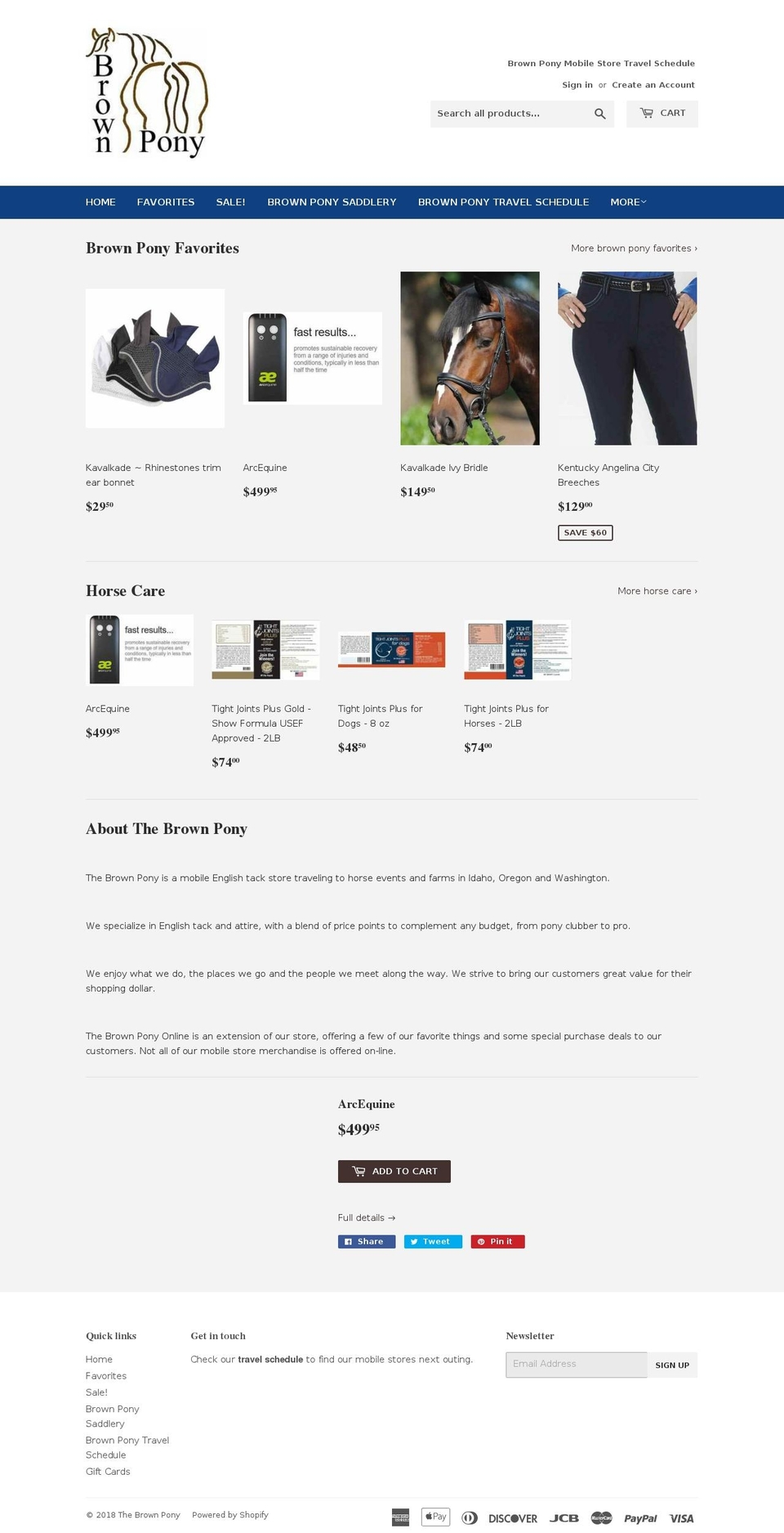 thebrownpony.com shopify website screenshot