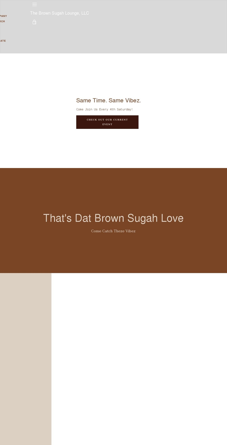 thebrownsugahlounge.com shopify website screenshot