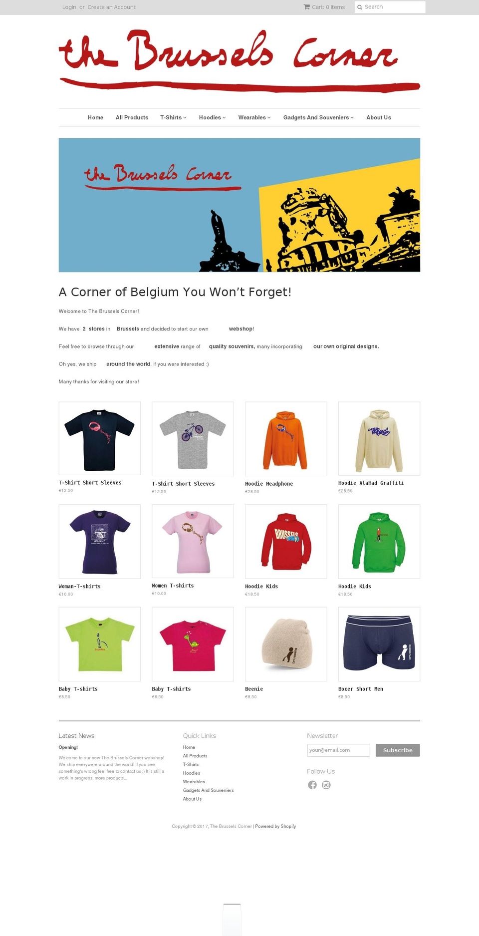 thebrusselscorner.com shopify website screenshot