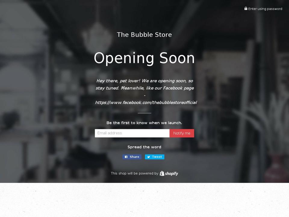 thebubblestore.com — Shopify storefront screenshot