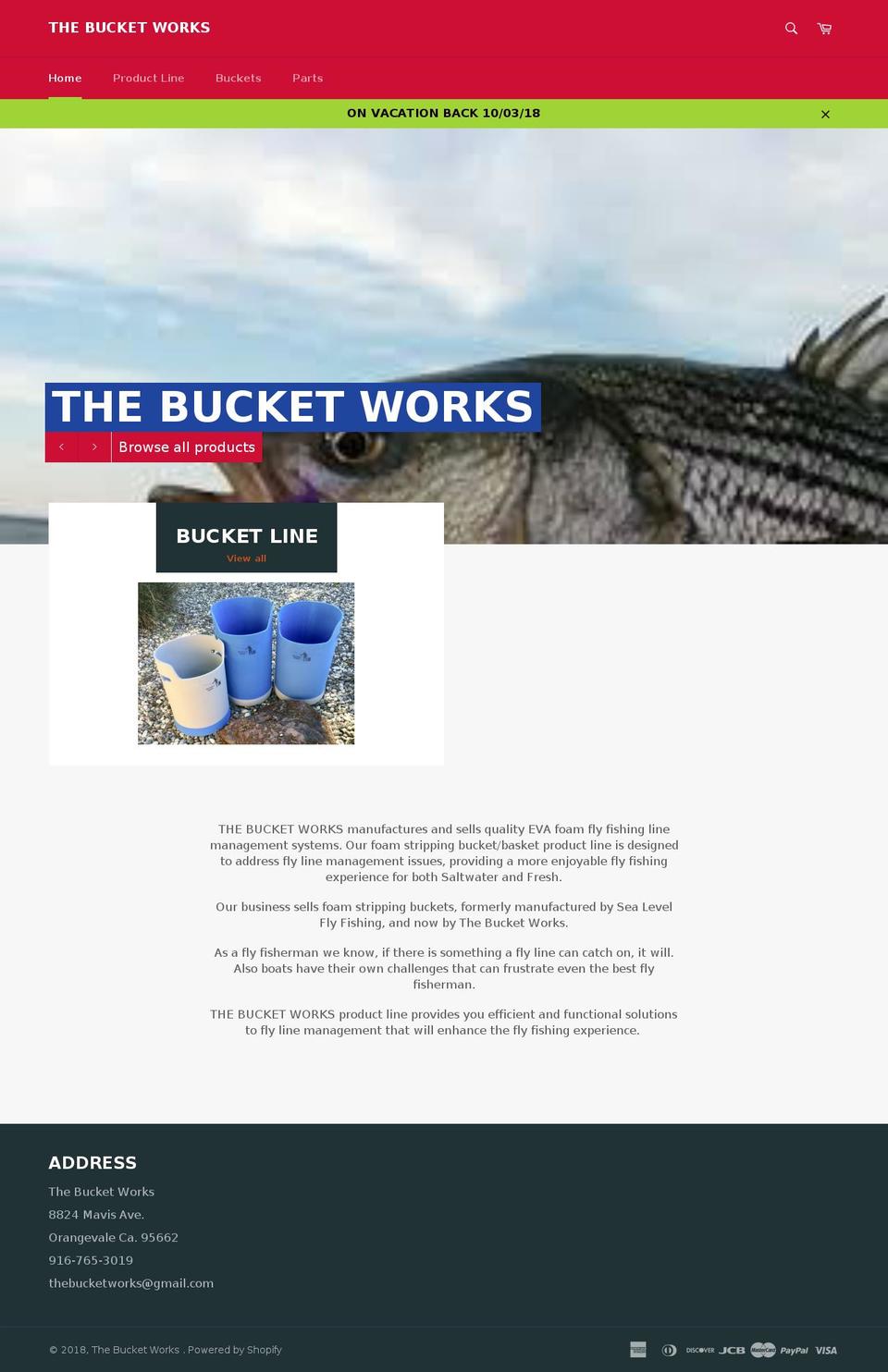 thebucketworks.us shopify website screenshot