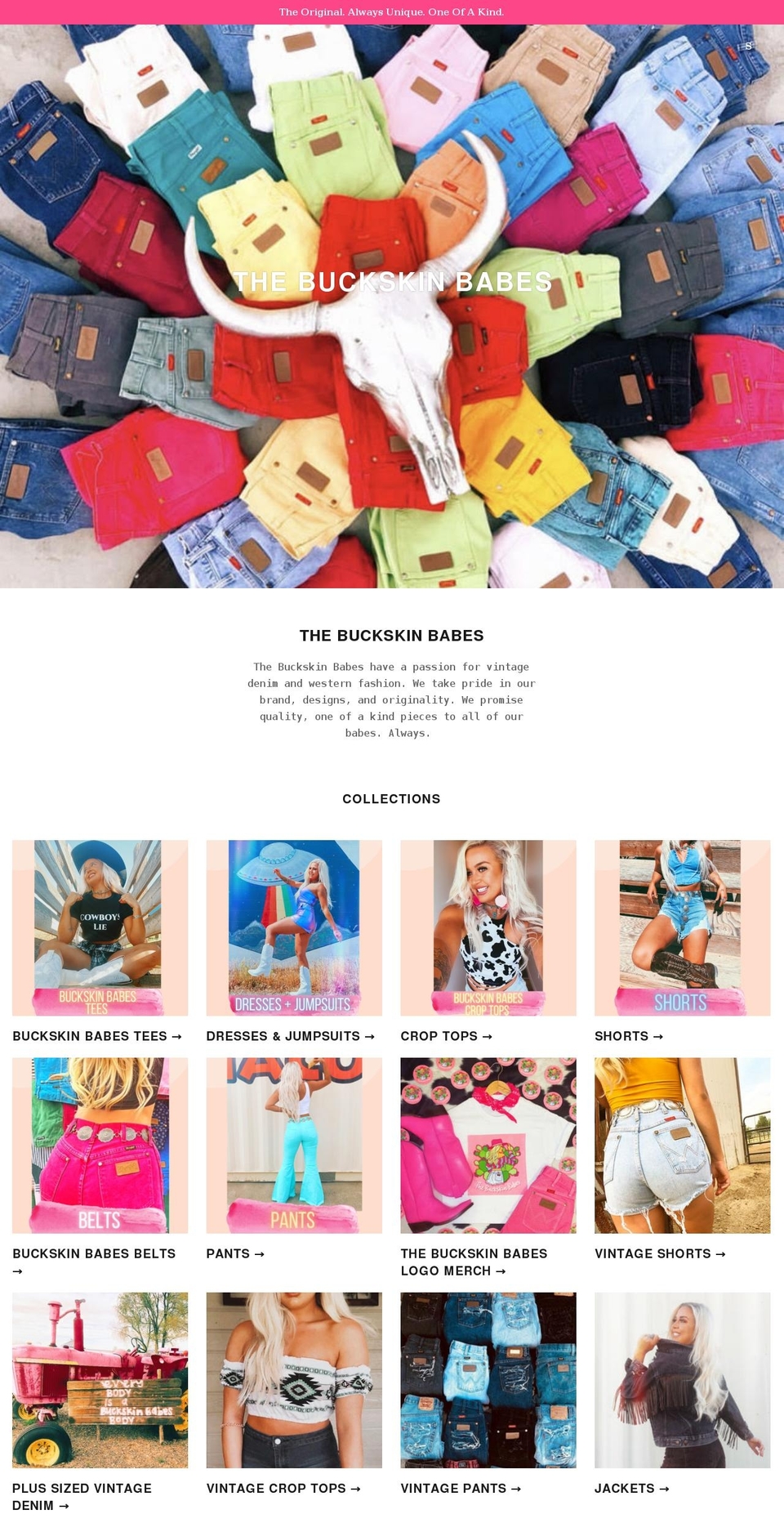 thebuckskinbabes.com shopify website screenshot