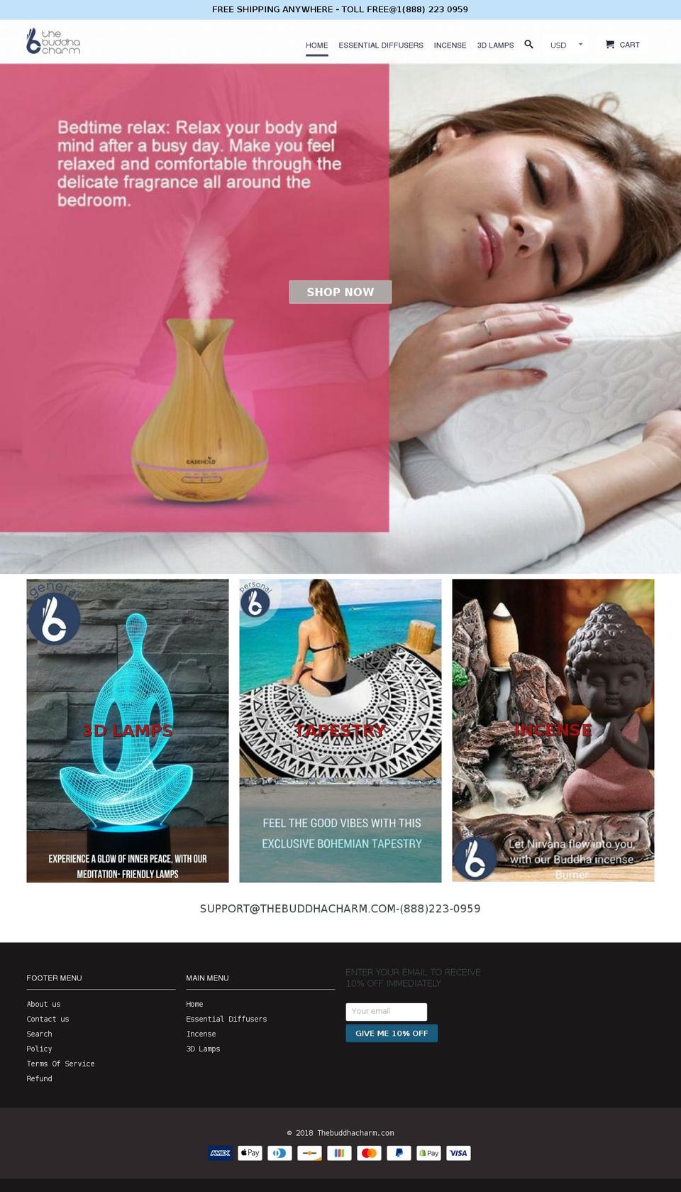 thebuddhacharm.com shopify website screenshot