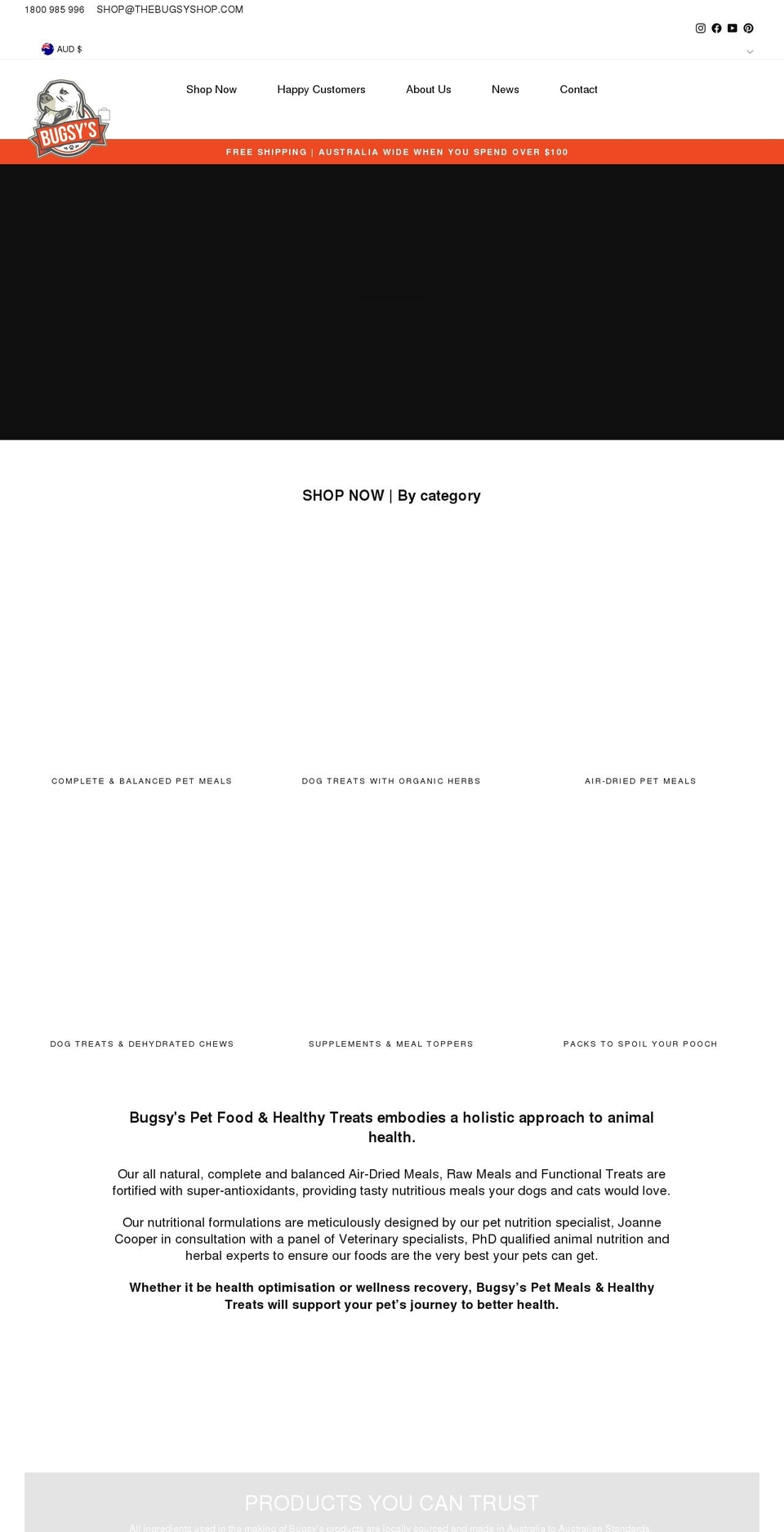 thebugsyshop.com — Shopify storefront screenshot