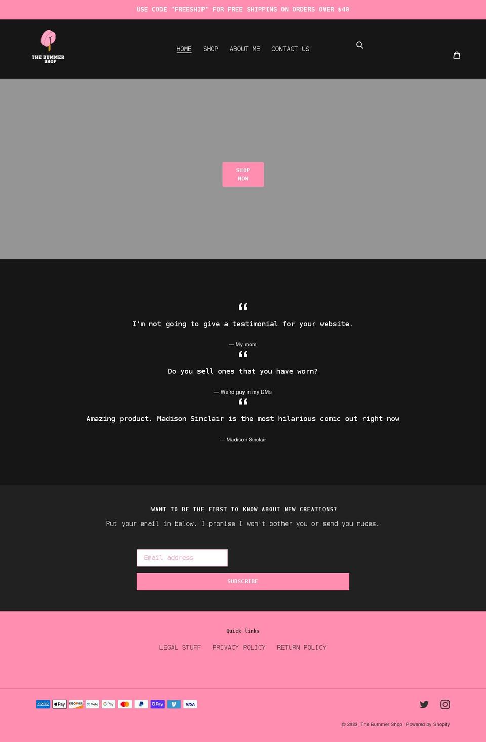 thebummershop.com shopify website screenshot