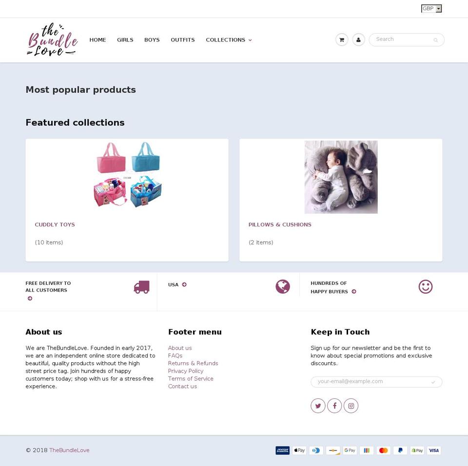 thebundlelove.com — Shopify storefront screenshot