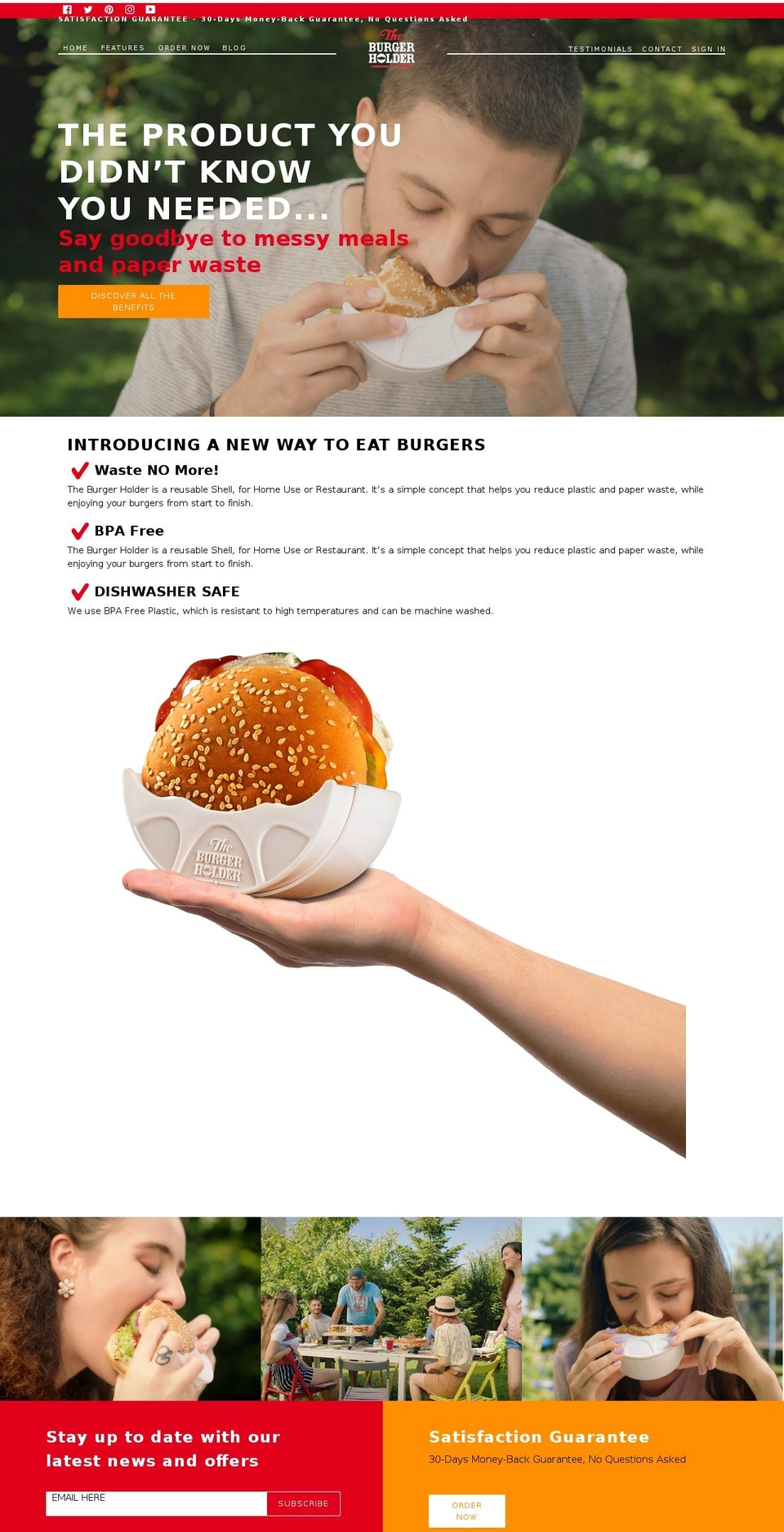 theburgerholder.com shopify website screenshot