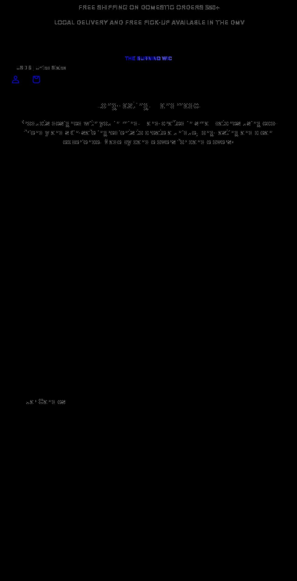 theburningwic.com shopify website screenshot