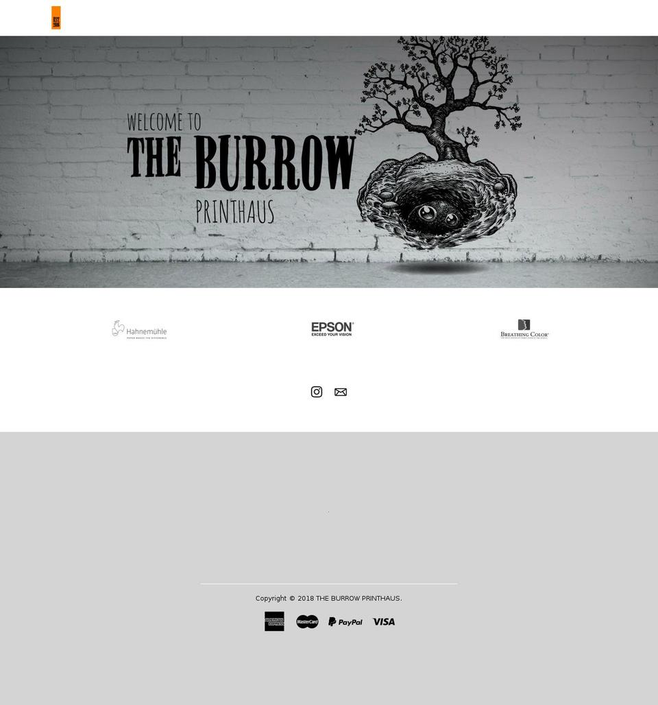 theburrowprinthaus.com shopify website screenshot