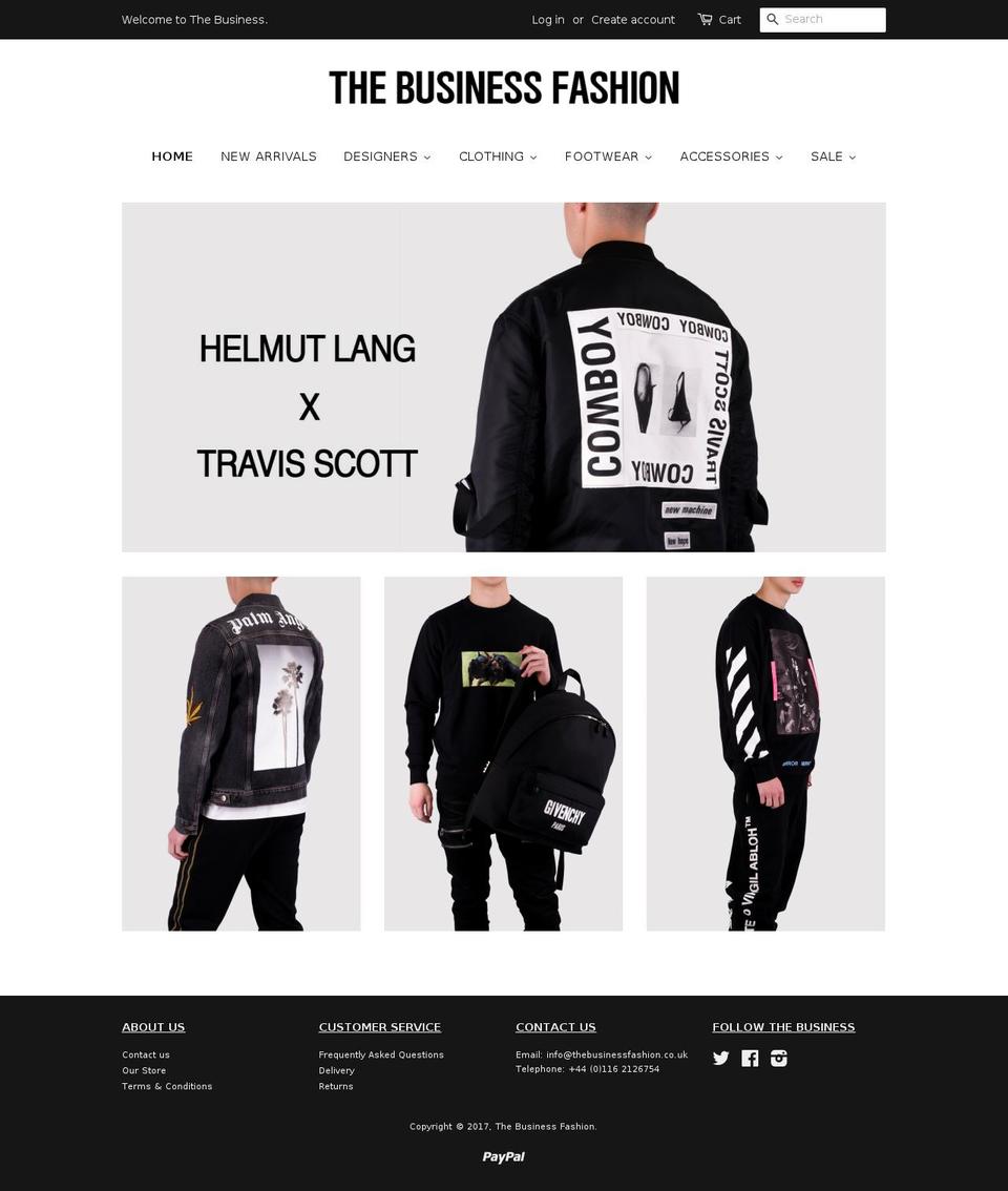 newsearch Shopify theme site example thebusinessfashion.co.uk