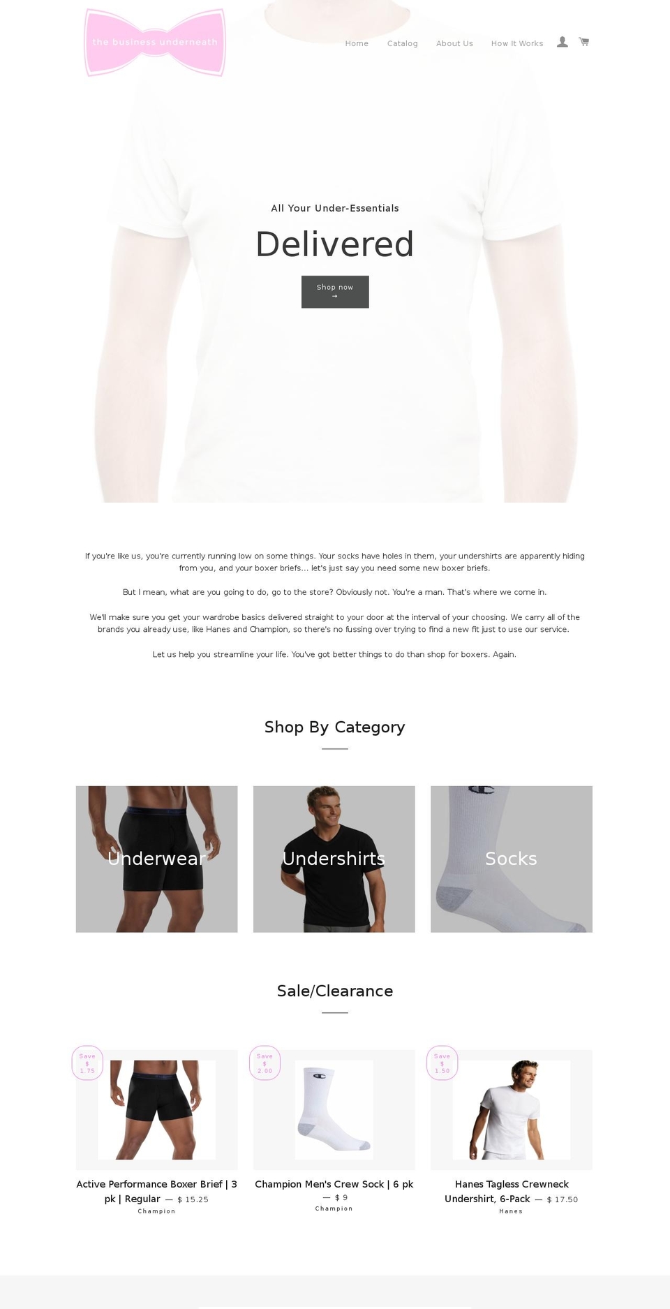 thebusinessunderneath.com — Shopify storefront screenshot