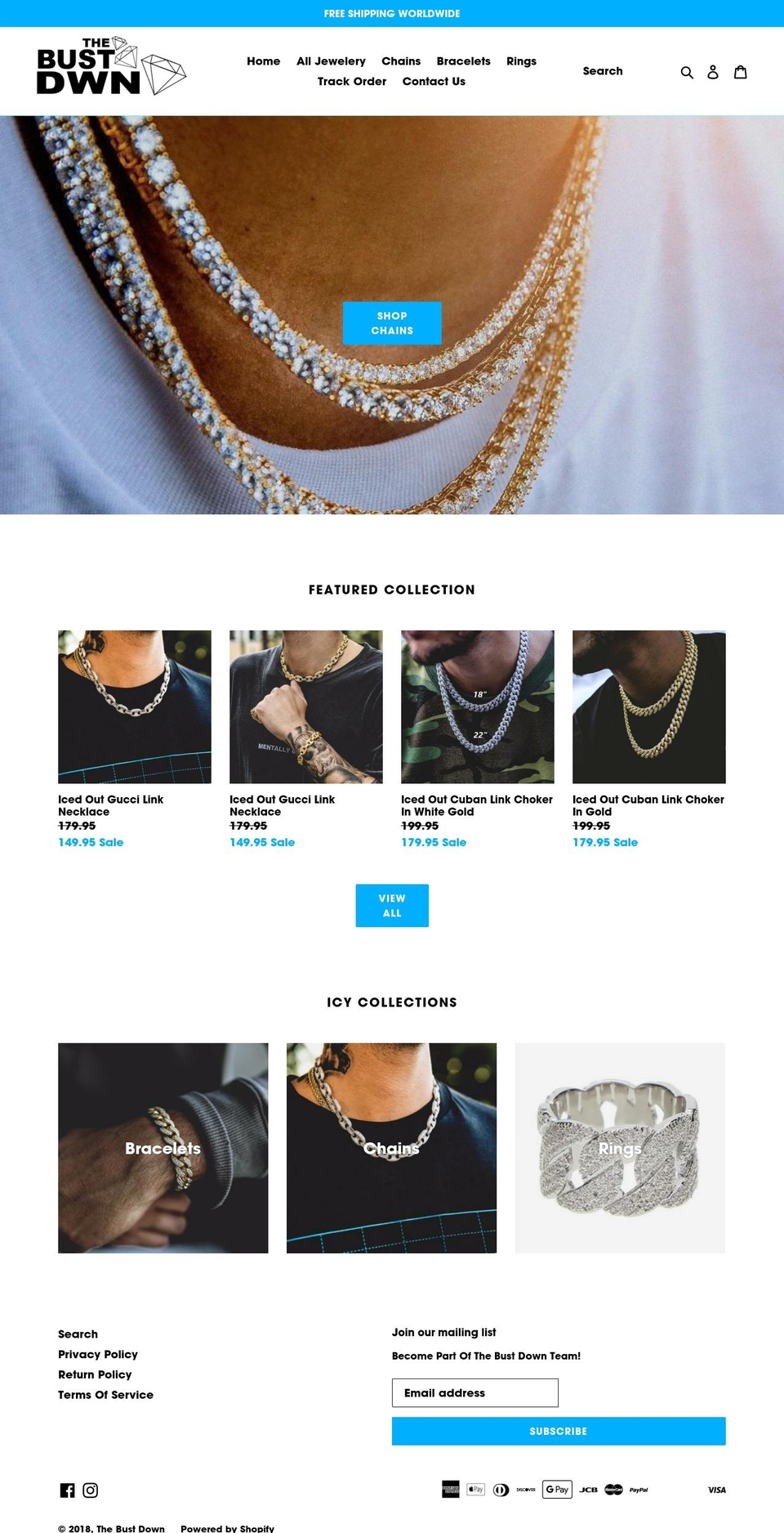 thebustdown.com — Shopify storefront screenshot