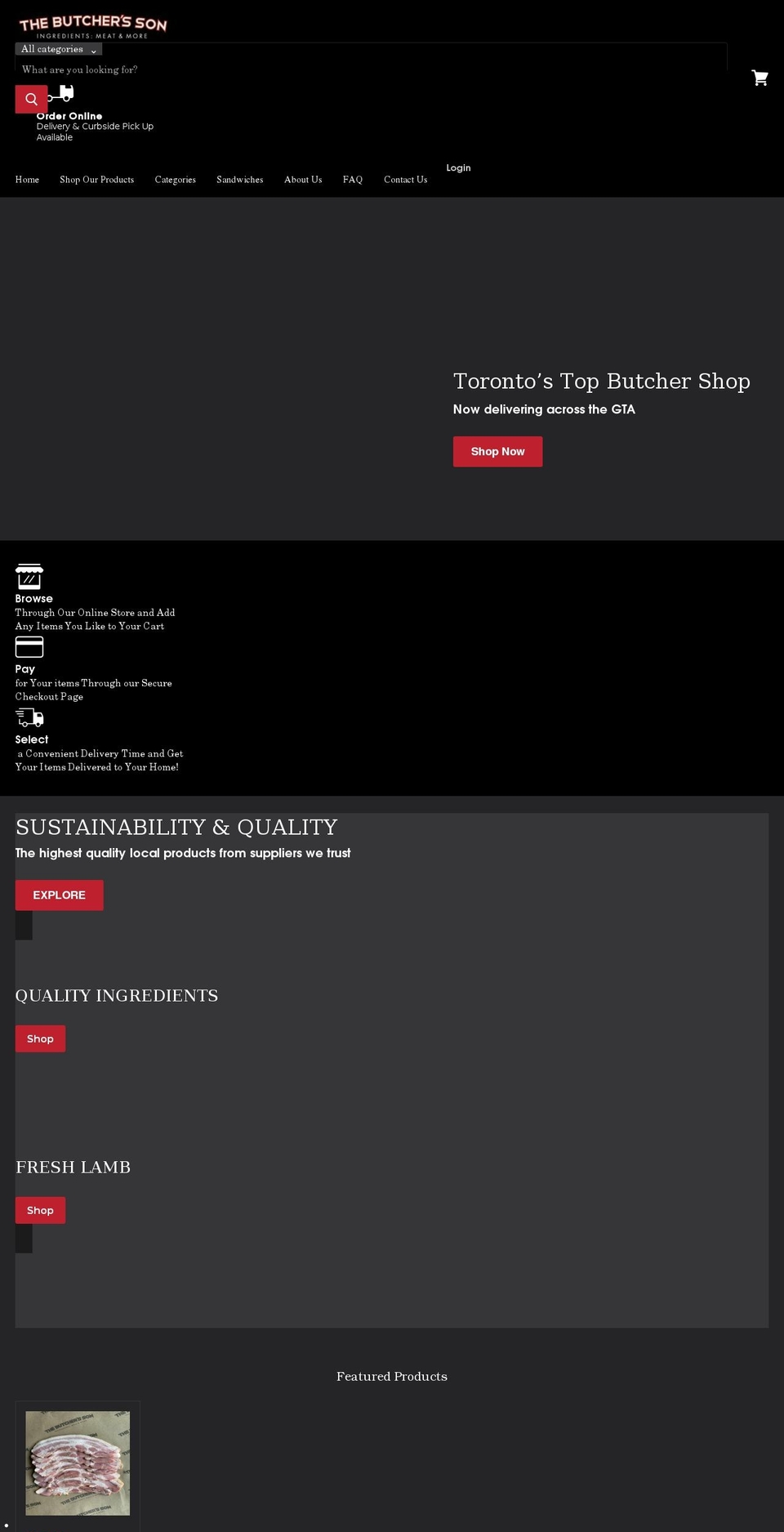 thebutchersson.ca shopify website screenshot
