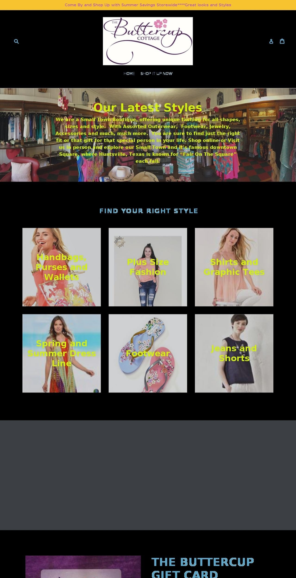 thebuttercupcottage.com — Shopify storefront screenshot
