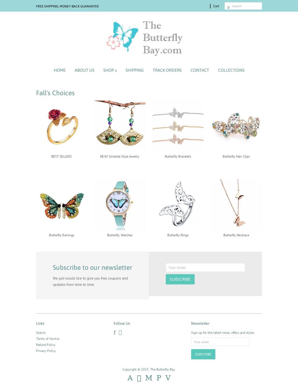 thebutterflybay.com shopify website screenshot