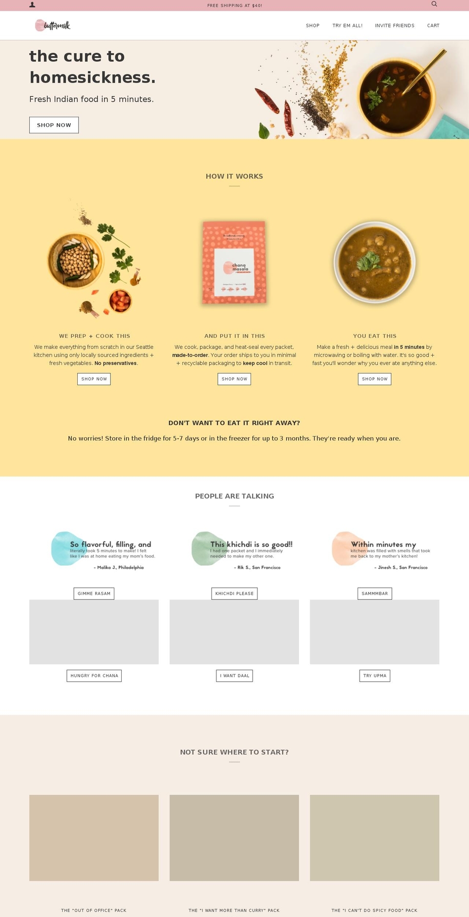 thebuttermilkco.com — Shopify storefront screenshot