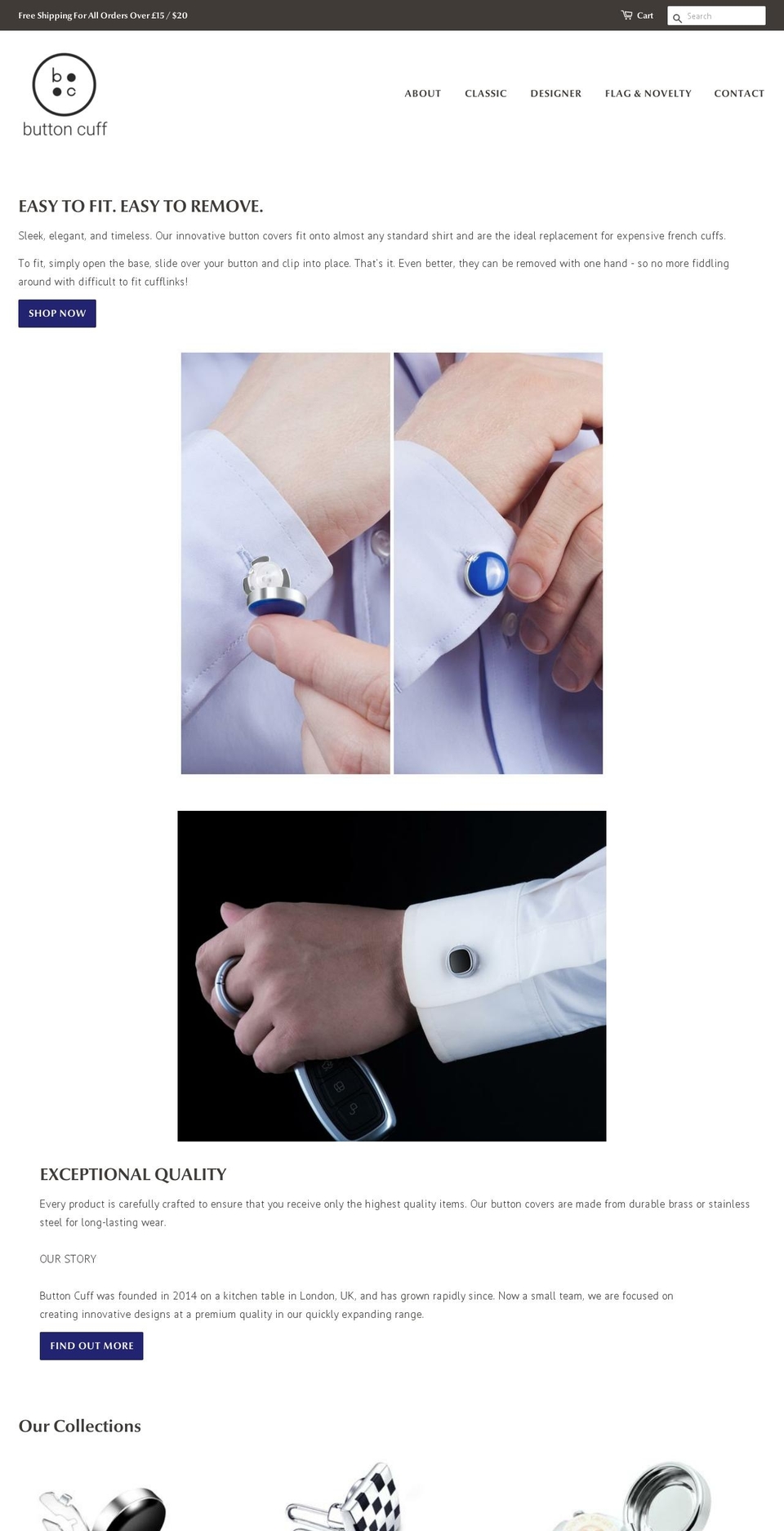 thebuttoncuff.com shopify website screenshot