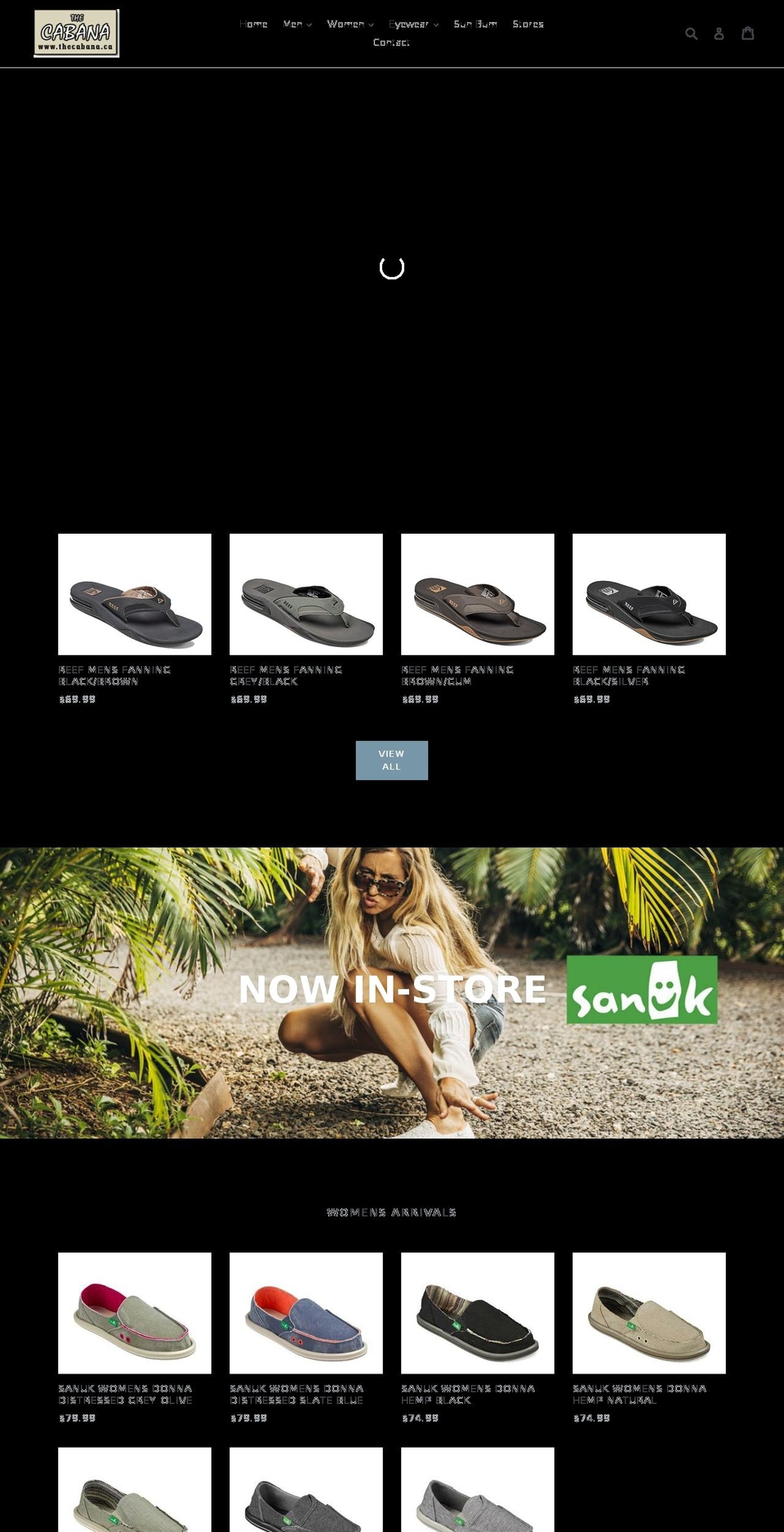 thecabana.ca shopify website screenshot