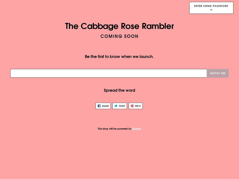 thecabbageroserambler.com — Shopify storefront screenshot
