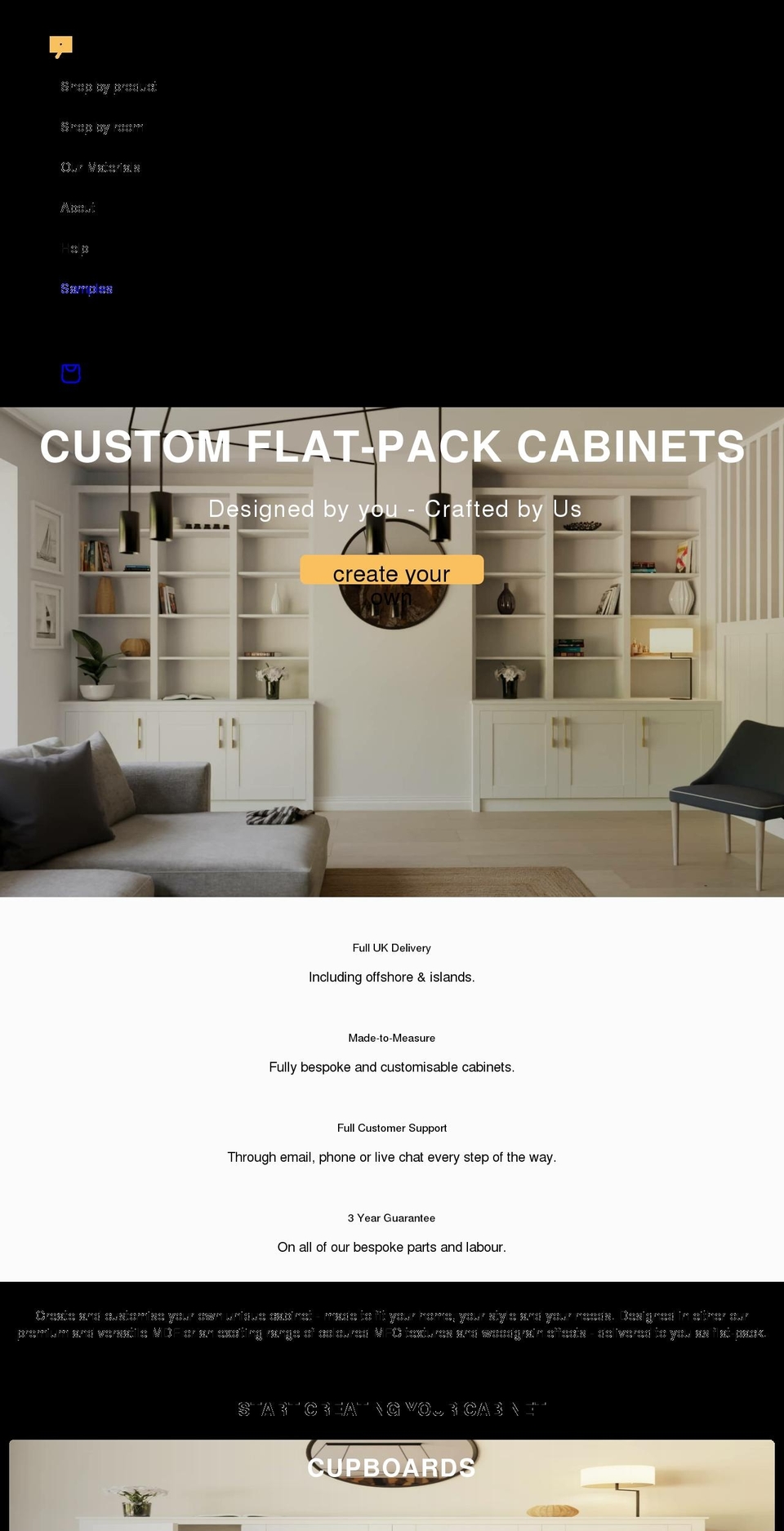 thecabinetshop.co.uk shopify website screenshot