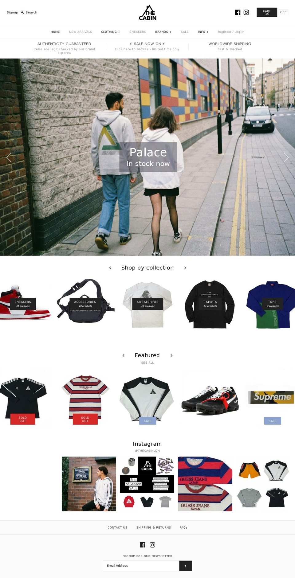 thecabinldn.com — Shopify storefront screenshot