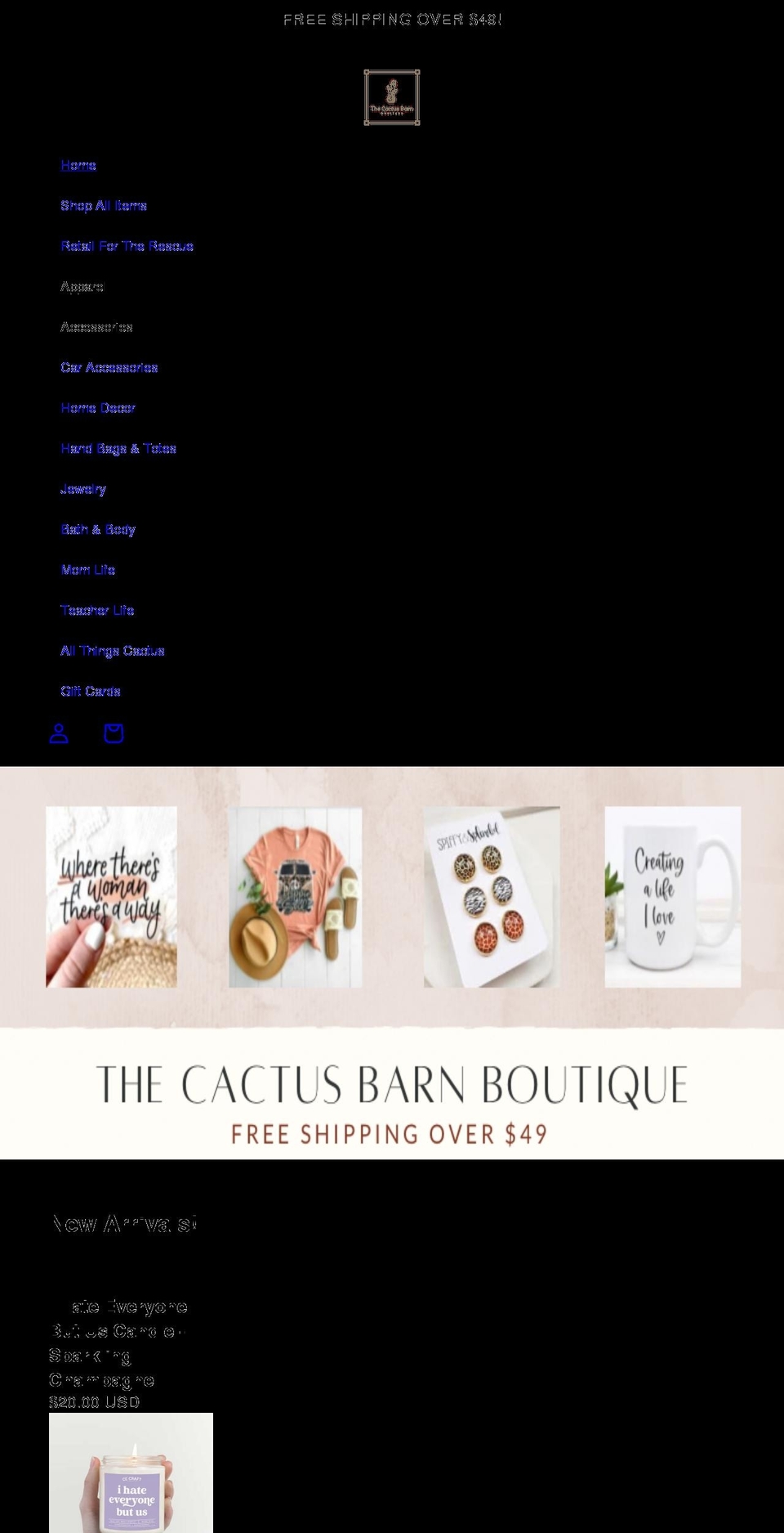 thecactusbarn.com shopify website screenshot