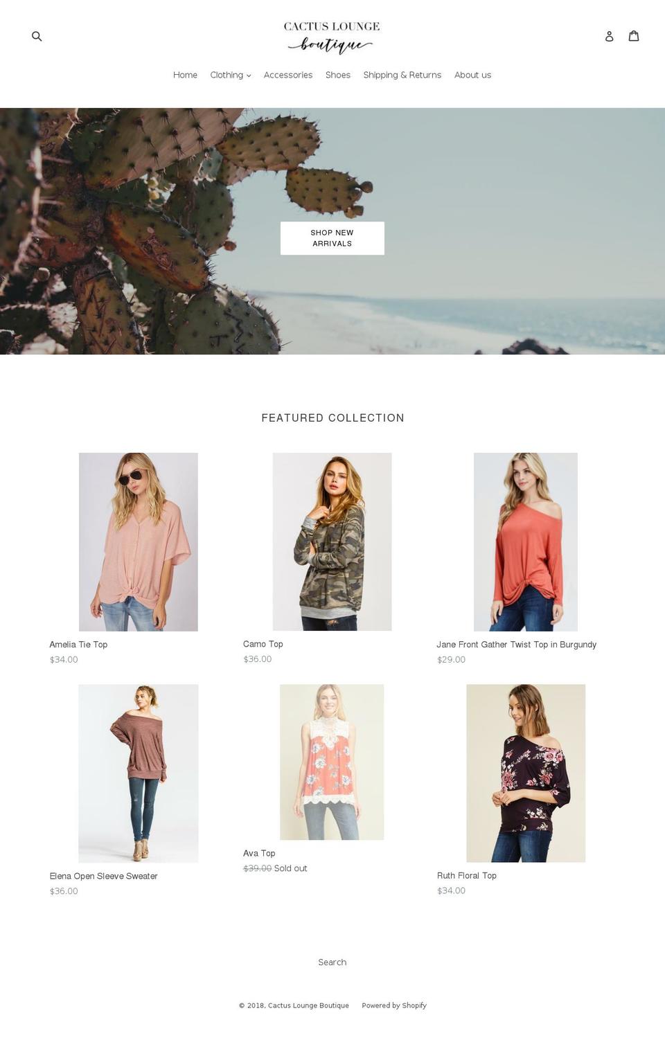 thecactuslounge.com — Shopify storefront screenshot
