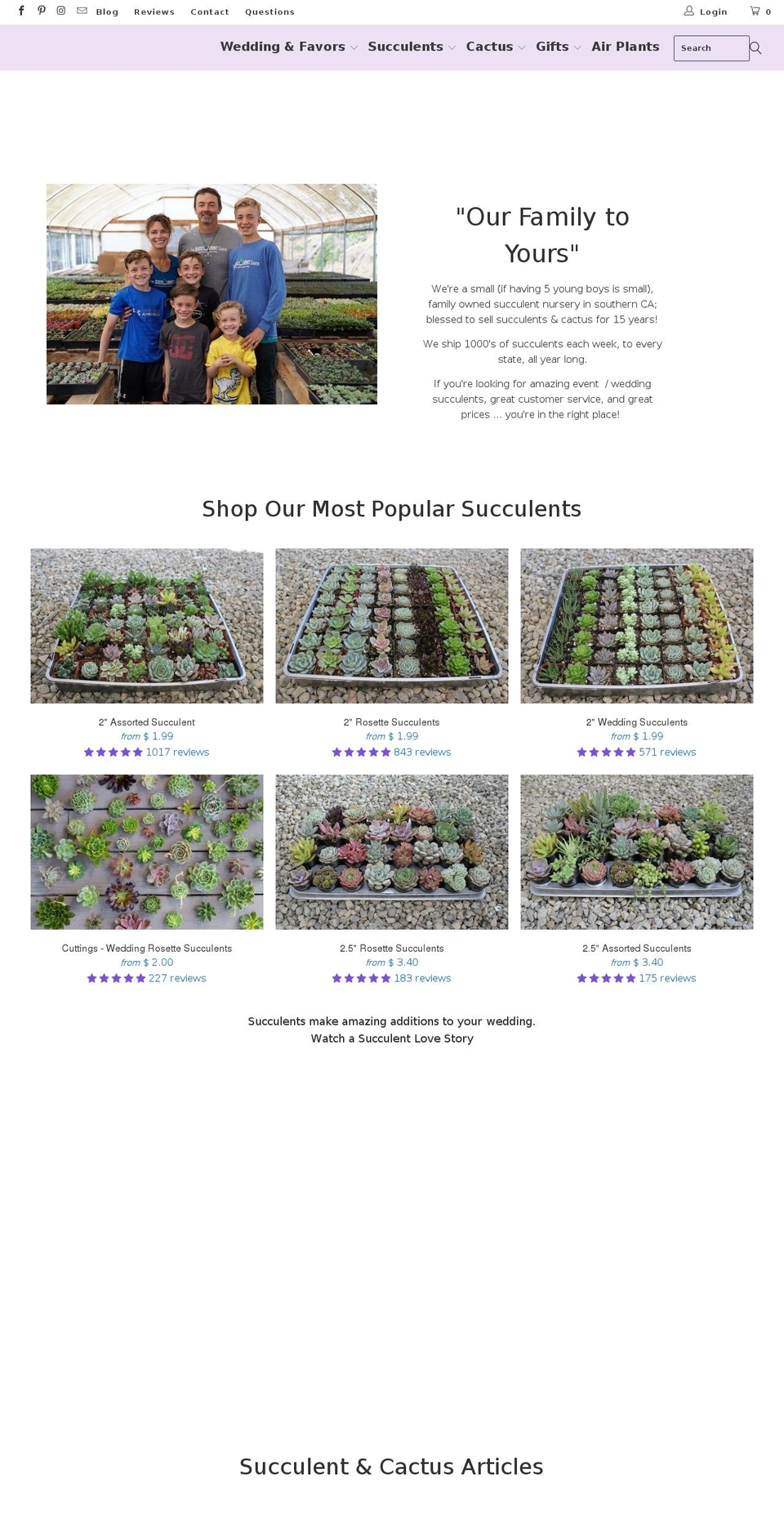 thecactussource.com — Shopify storefront screenshot