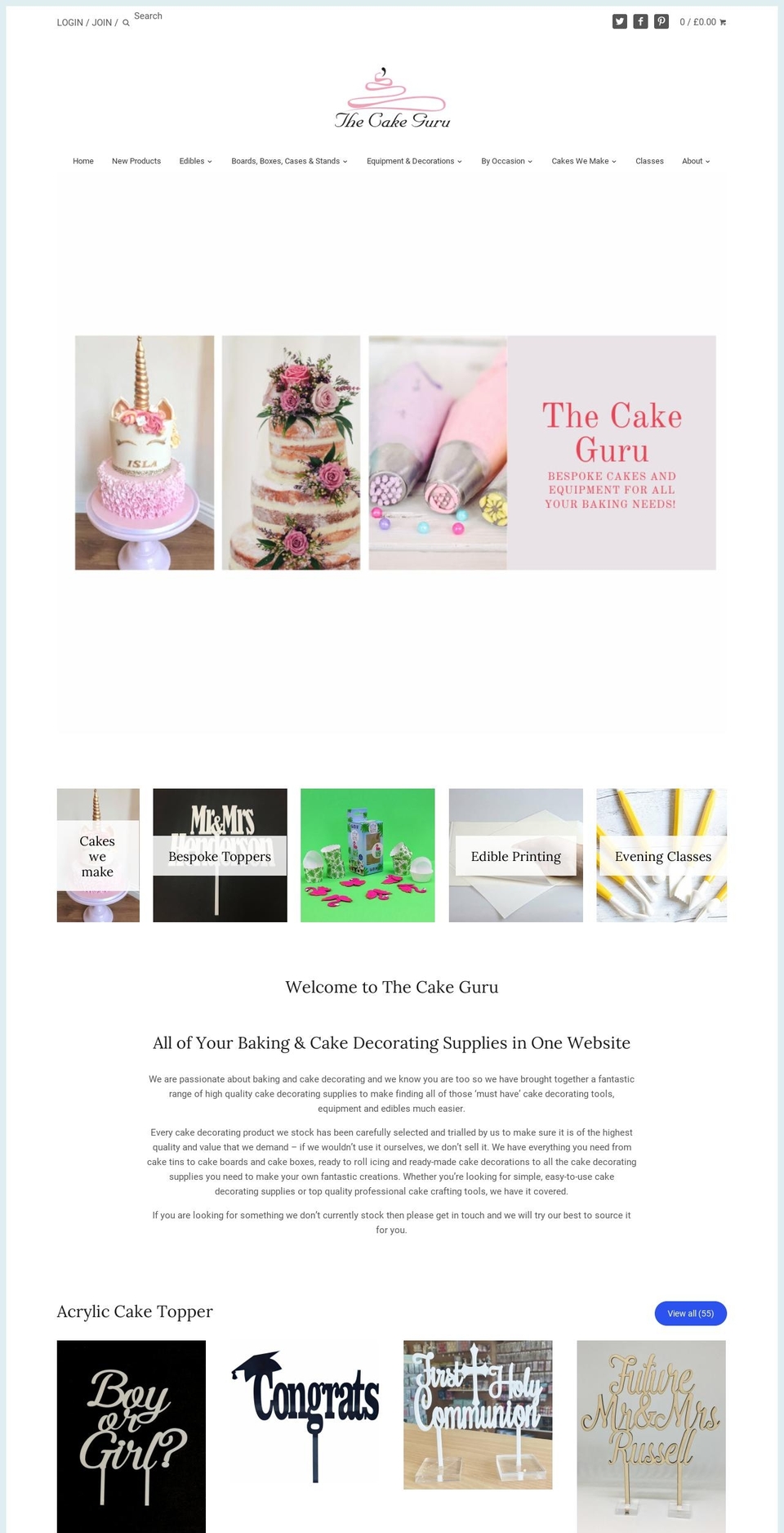 thecakeguru.co.uk shopify website screenshot