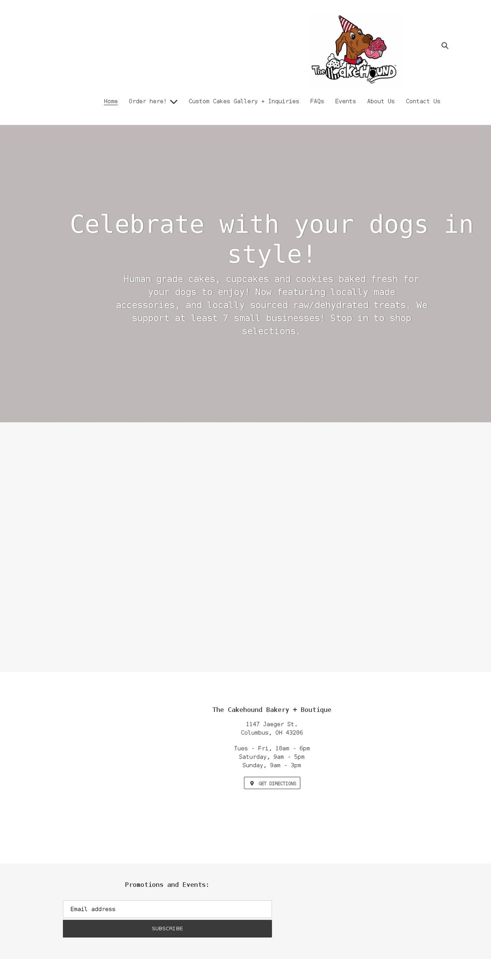 thecakehound.com shopify website screenshot