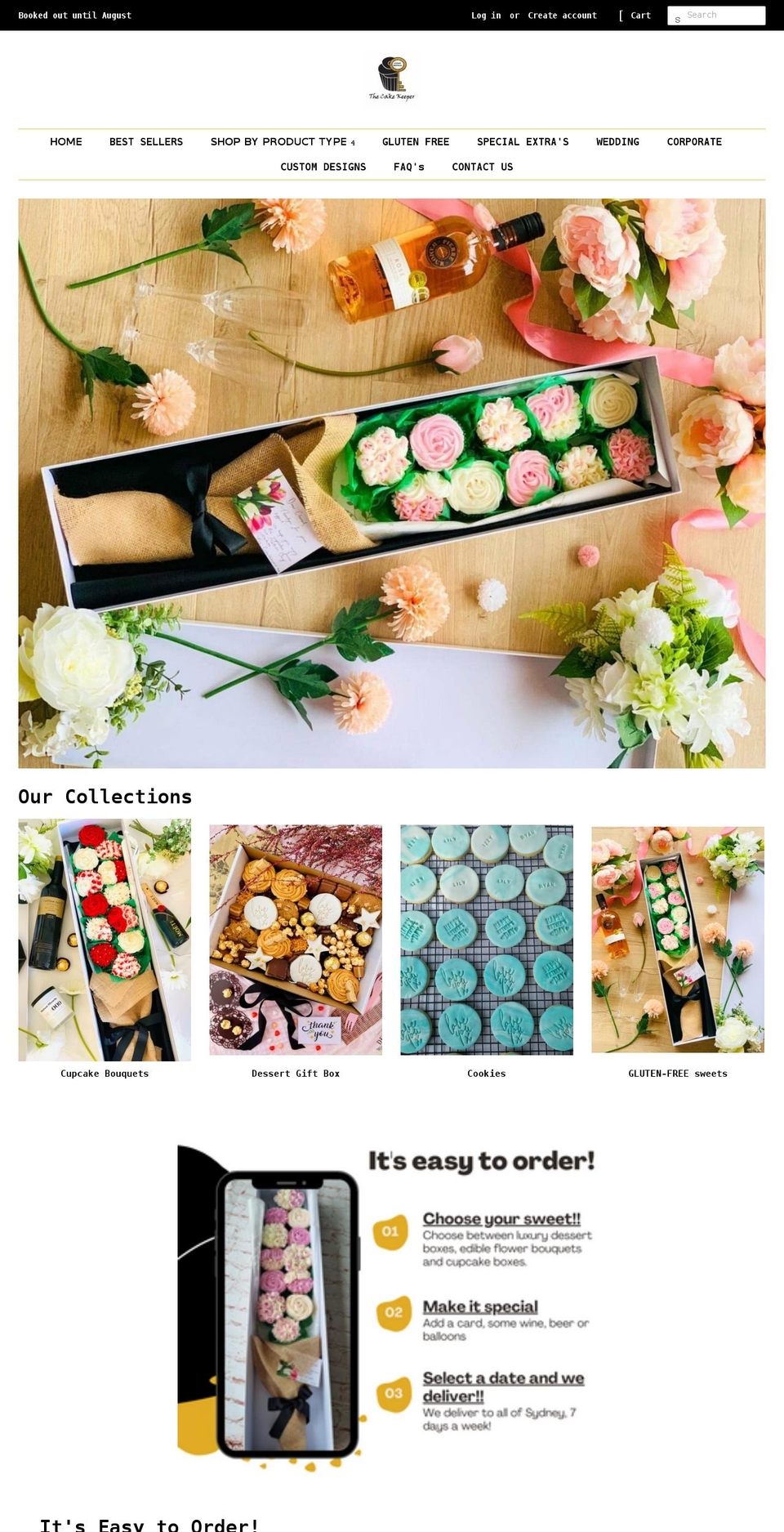 thecakekeeper.com.au shopify website screenshot