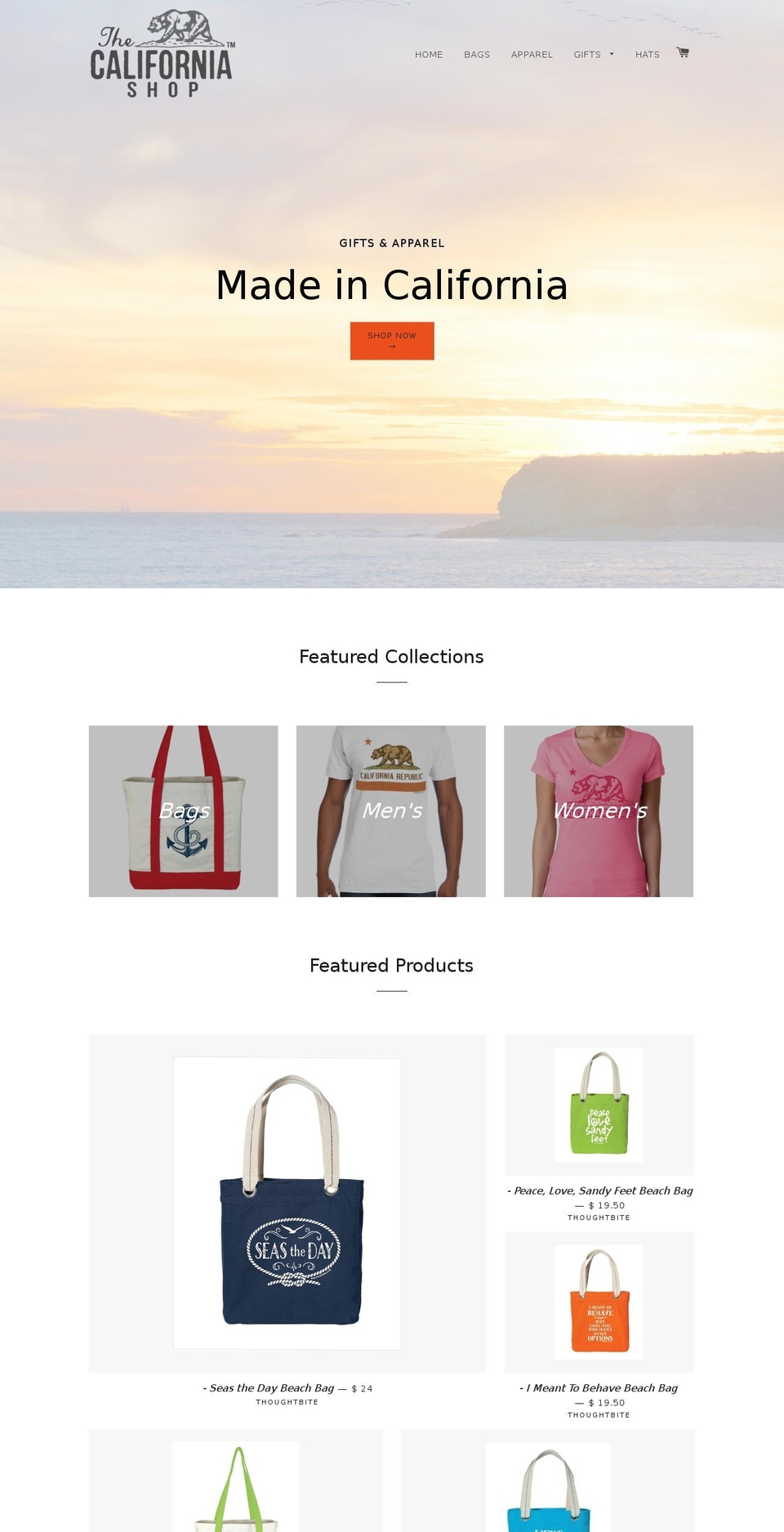 thecaliforniashop.net shopify website screenshot