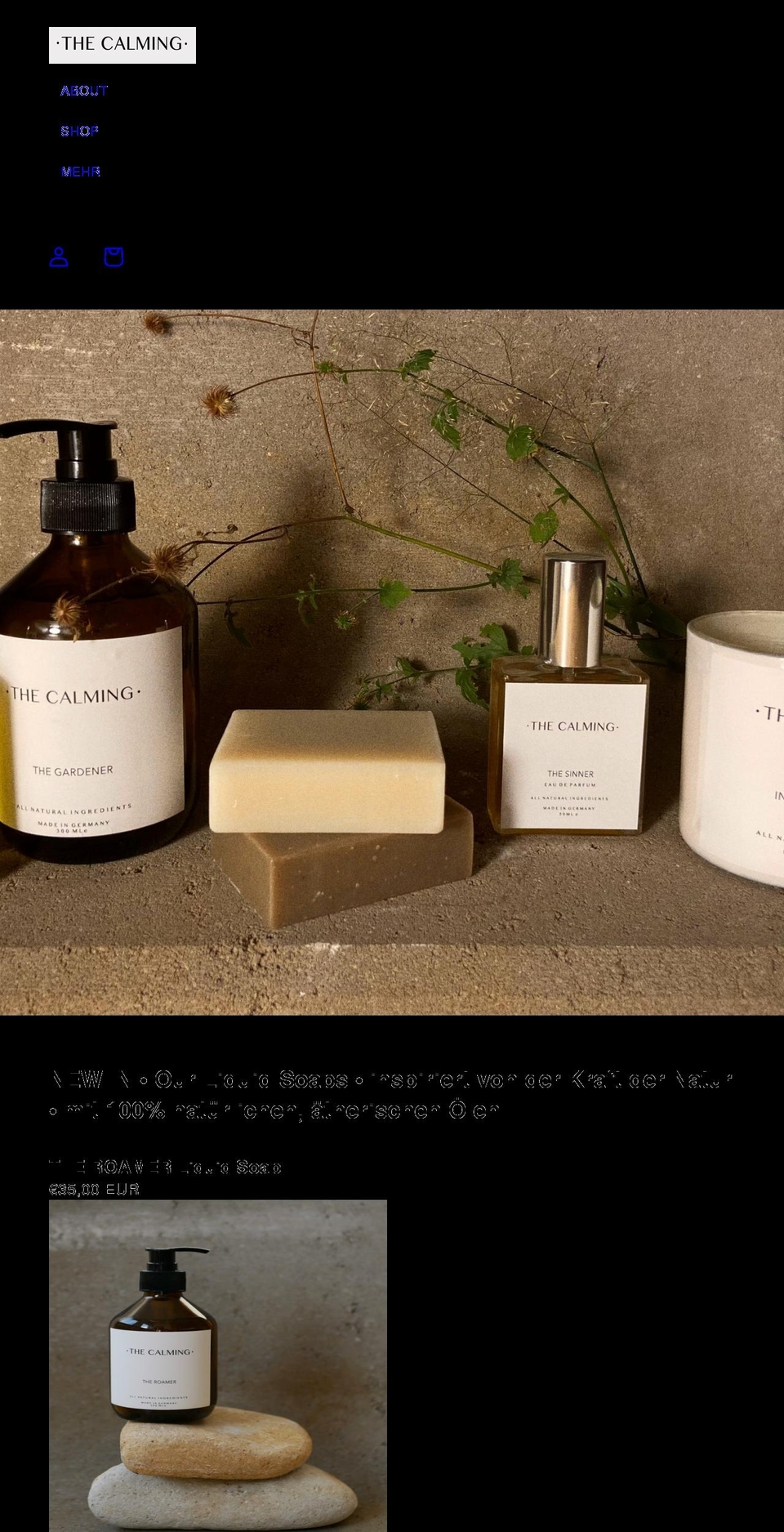 thecalming.net shopify website screenshot