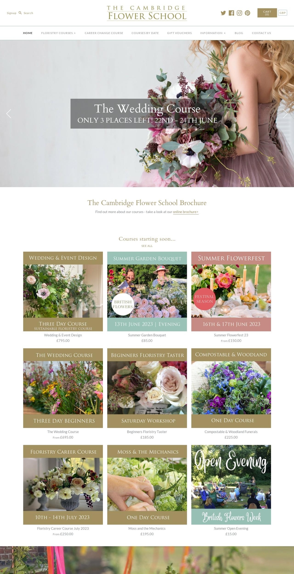 thecambridgeflowercompany.com — Shopify storefront screenshot