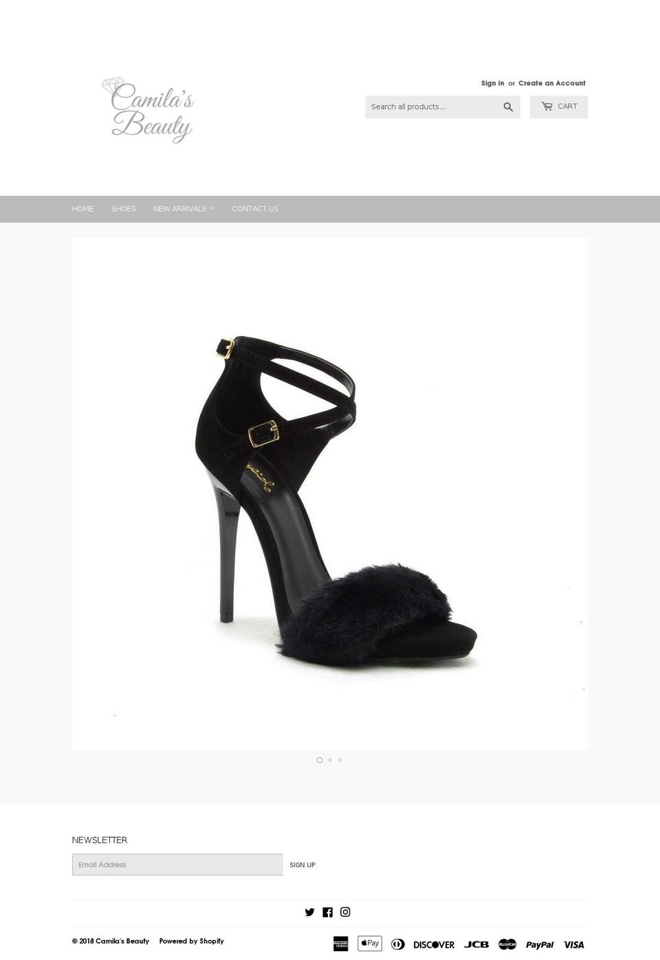 thecamilasbeauty.com — Shopify storefront screenshot