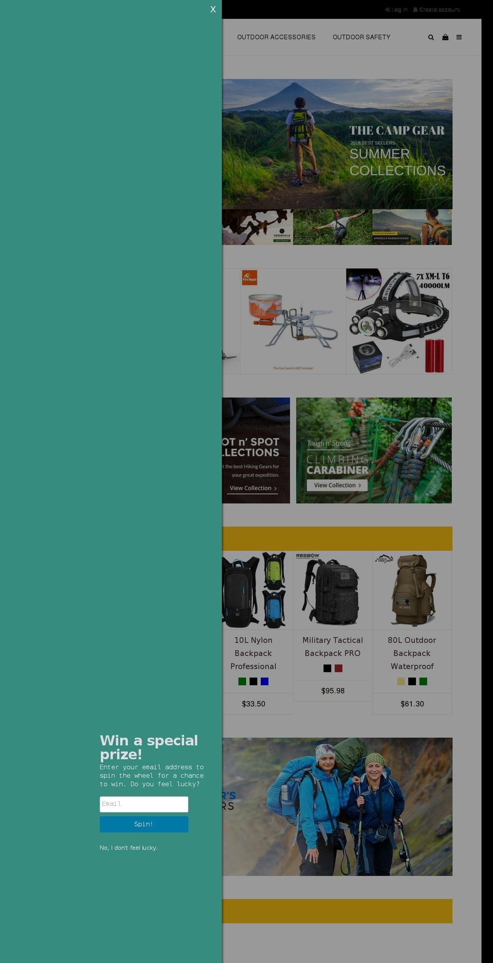 install Shopify theme site example thecampgear.com