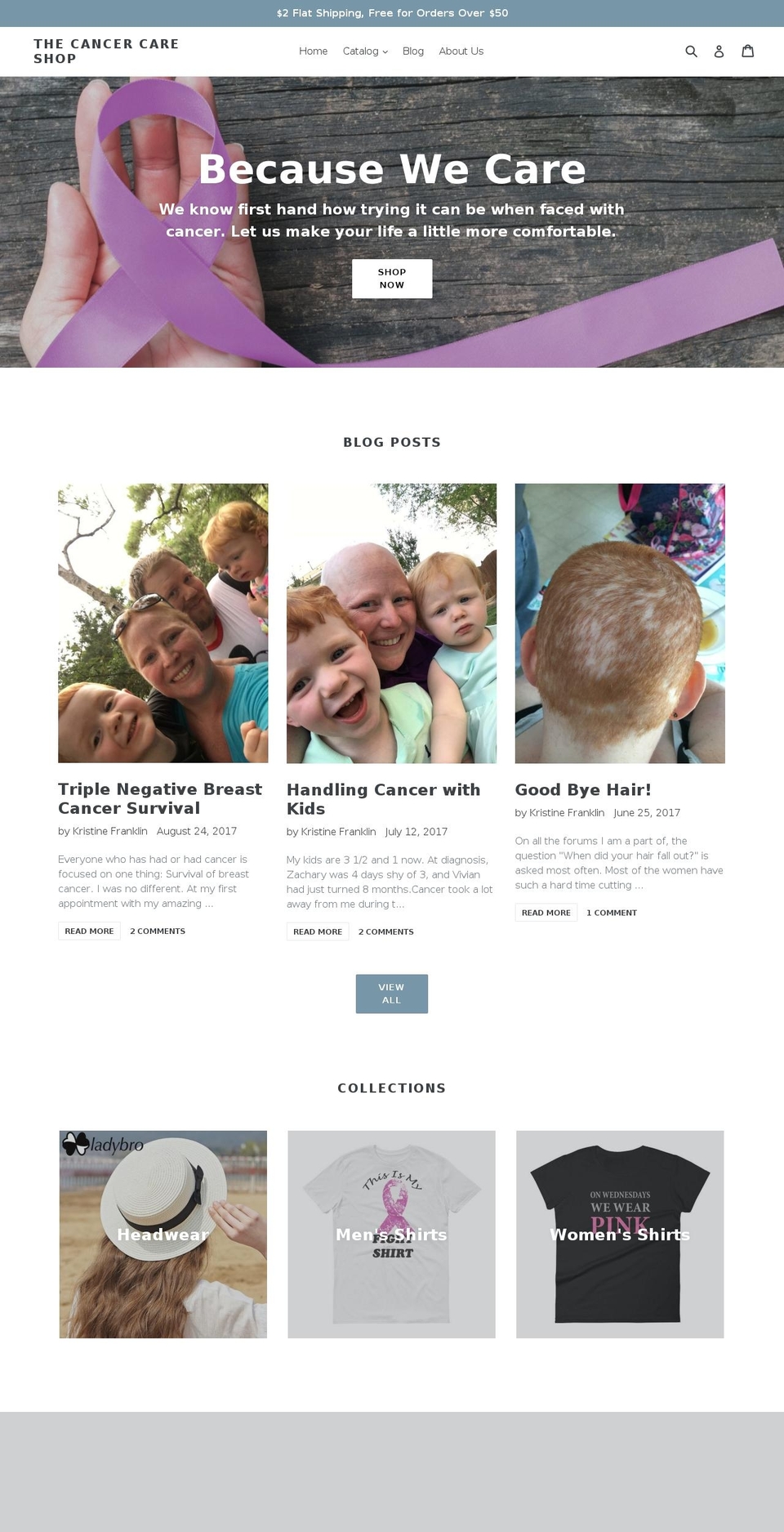 thecancercareshop.com — Shopify storefront screenshot
