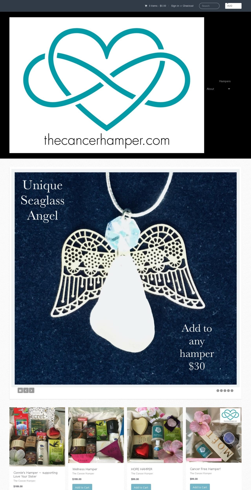 thecancerhamper.com shopify website screenshot