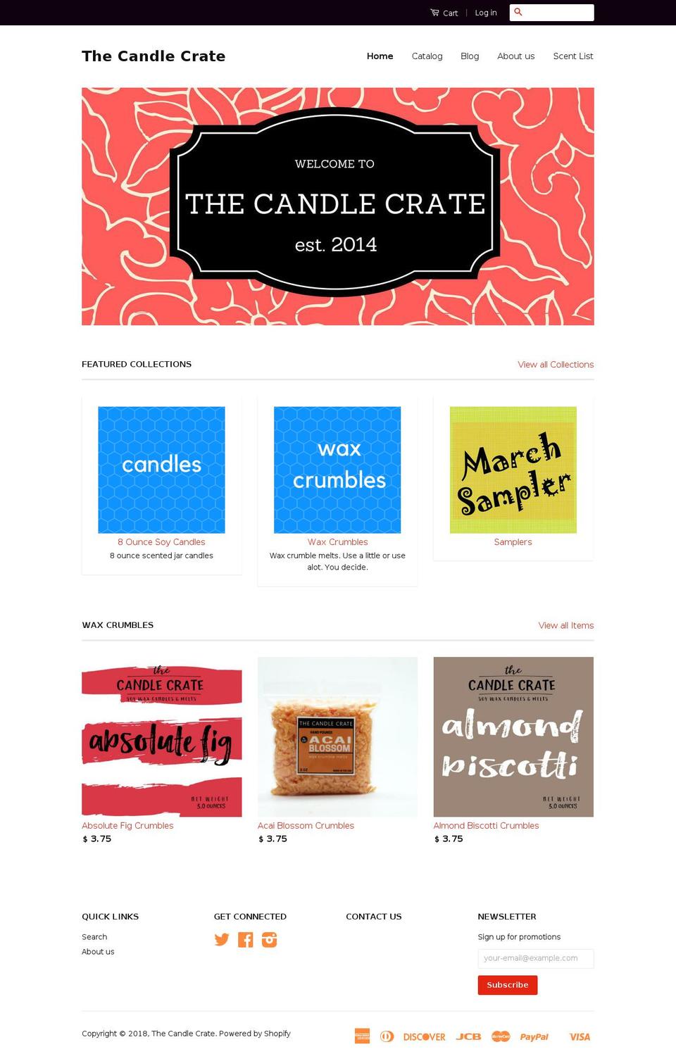 thecandlecrateco.com shopify website screenshot