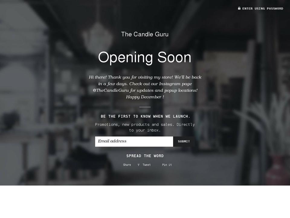thecandleguru.com shopify website screenshot