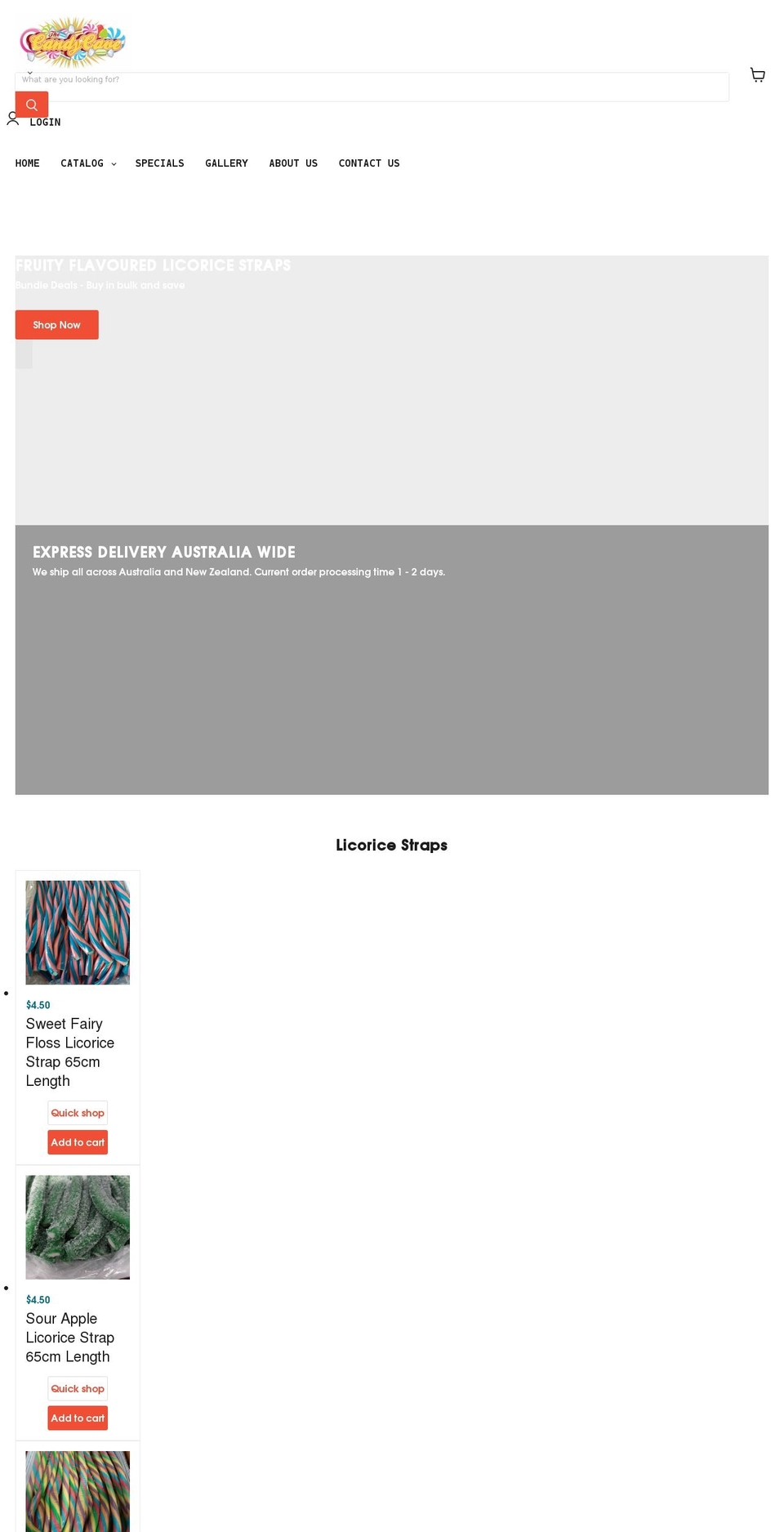 thecandycave.com.au shopify website screenshot