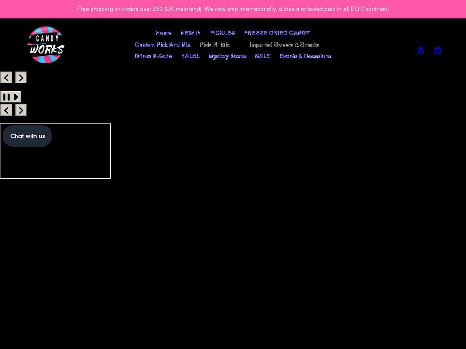 thecandyworks.co.uk shopify website screenshot