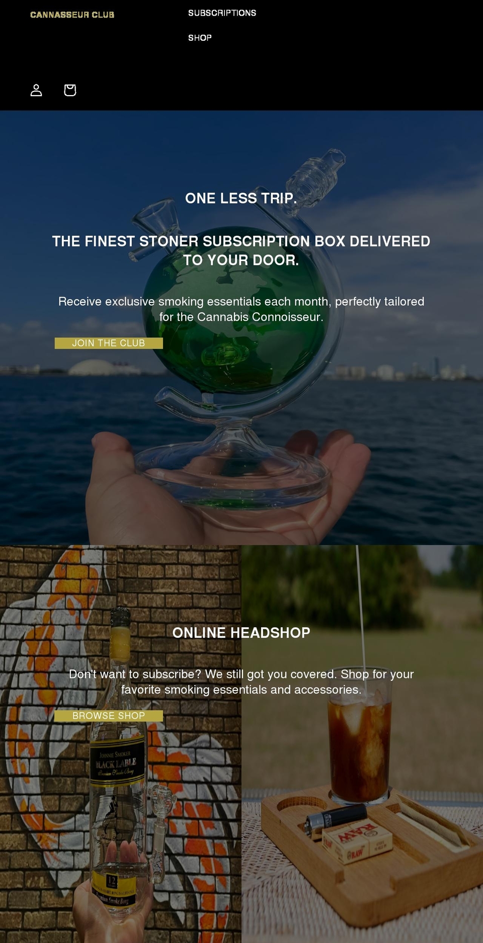 FINAL THEME Shopify theme site example thecannasseurclub.com