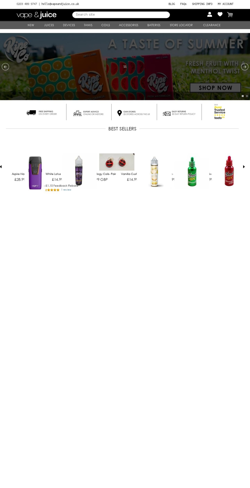 thecanterburyvape.com — Shopify storefront screenshot