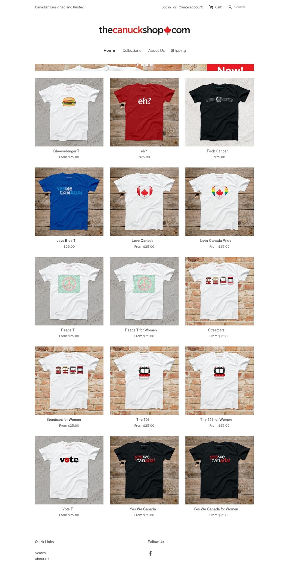 thecanuckshop.com shopify website screenshot